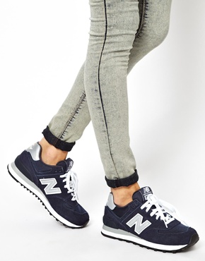 new balance 574 femme blanche et bleu marine